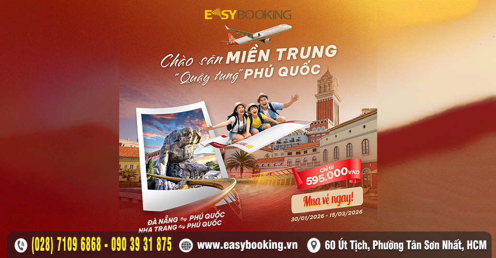 từ 595k có ngay vé bay Phú Quốc - khởi hành từ Nha Trang - Đà Nẵng - Sun PhuQuoc Airways easybooking gia huy
