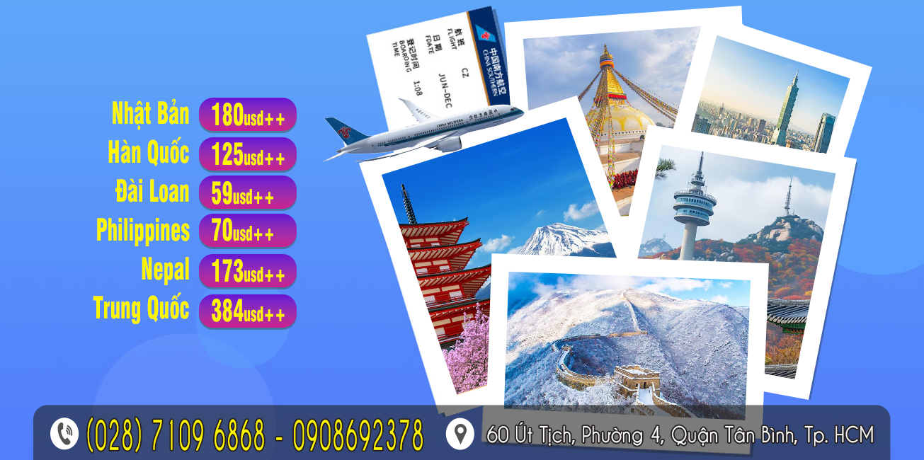 Cực kỳ ưu đãi tháng 11 vé máy bay đi Đài Loan 59usd Nhật 180usd Hàn 125usd - china southern airlines - gia huy - easybooking