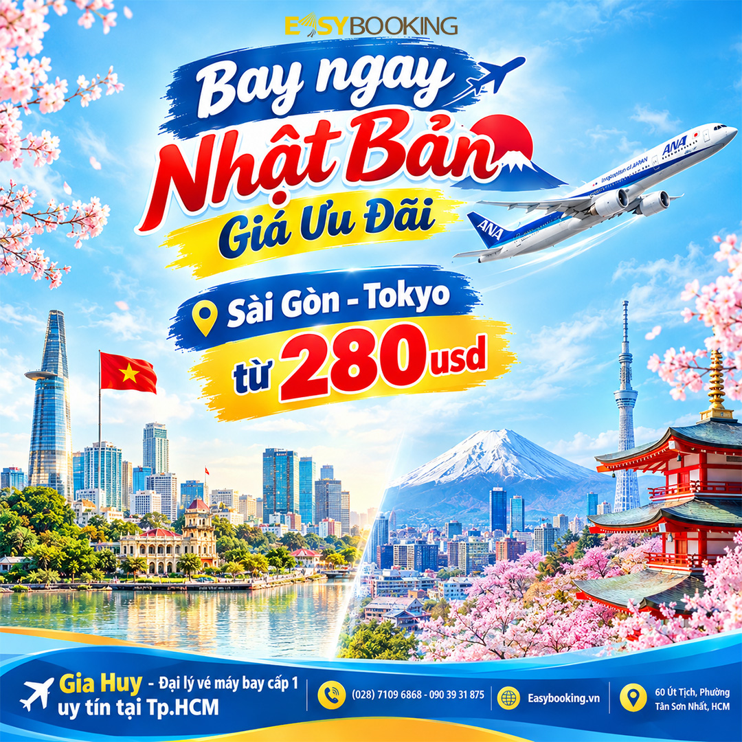 Chỉ 280usd Bay Ngay Đến Nhật Bản – Ưu Đãi Cực HOT | All Nippon Airways Gia Huy Easybooking