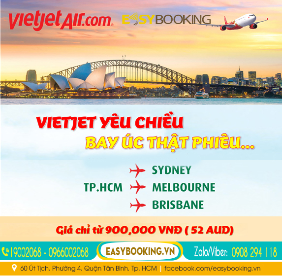 Bay Úc thật phiêu giá chỉ từ 900k - tăng tần suất bay từ 12-2023 |  Vietjet Air