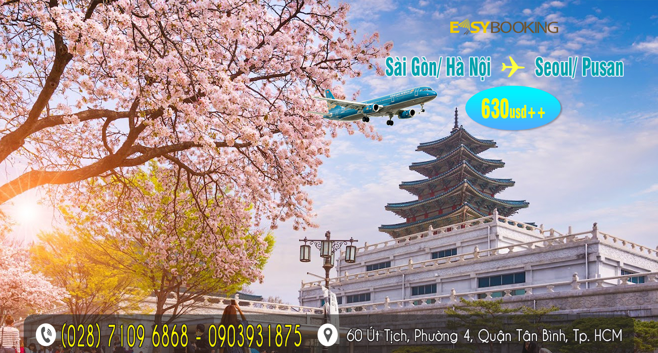 Cơ hội bay Hàn Quốc chỉ từ 120usd siêu rẻ - Vietnam Airlines gia huy easybooking ve may bay