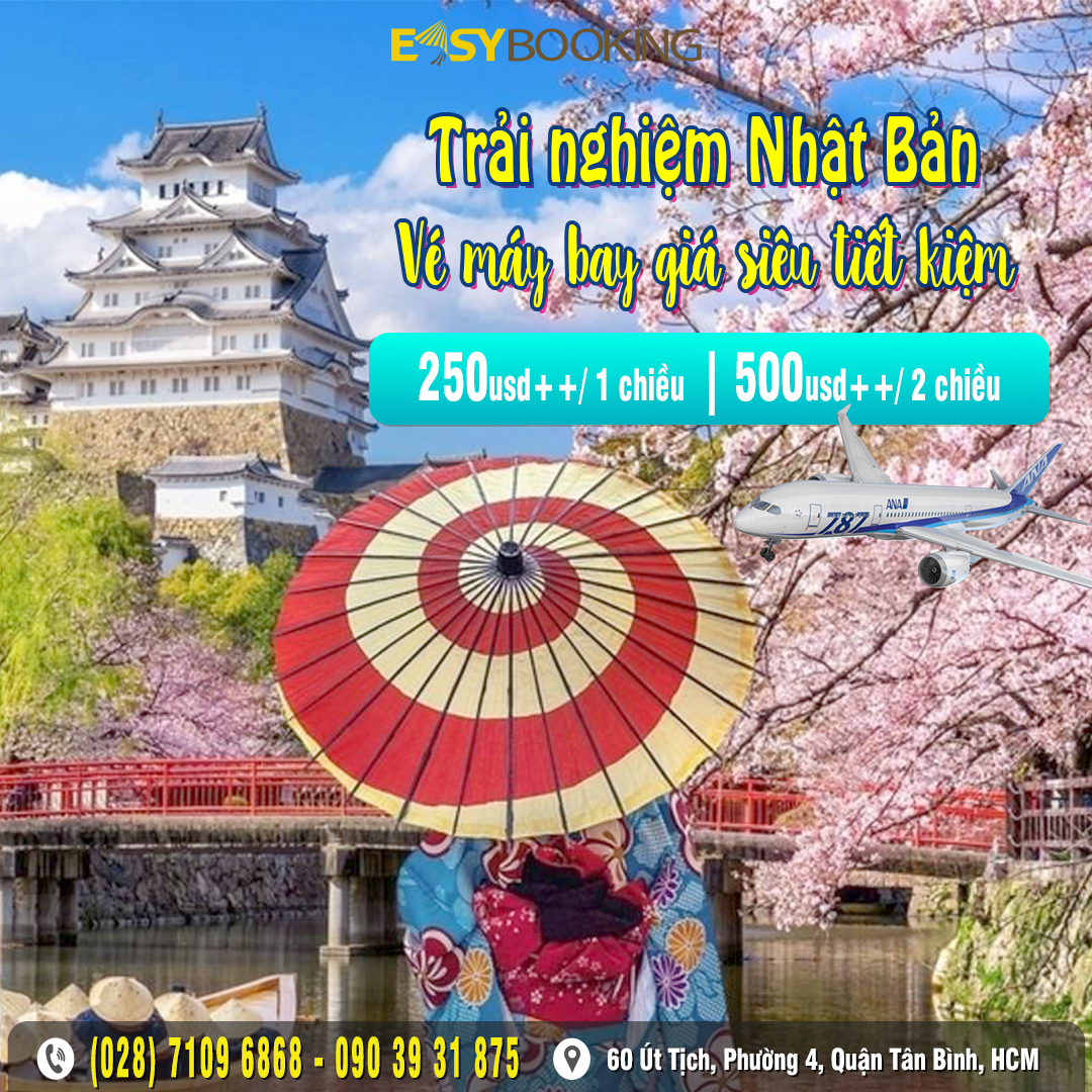 Trải nghiệm Nhật Bản giá vé máy bay siêu tiết kiệm khứ hồi từ 250usd - All Nippon Airways Gia Huy Easybooking.vn