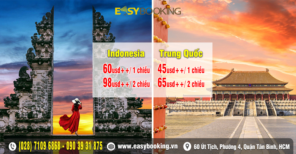 giá rẻ bất ngờ vé đi Indonesia và Trung Quốc chỉ từ 60usd - Vietnam Airlines Gia Huy Easybooking