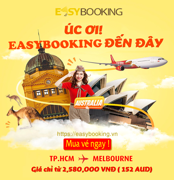 vé máy bay đi úc -  bay thẳng sài gòn - melbourne 