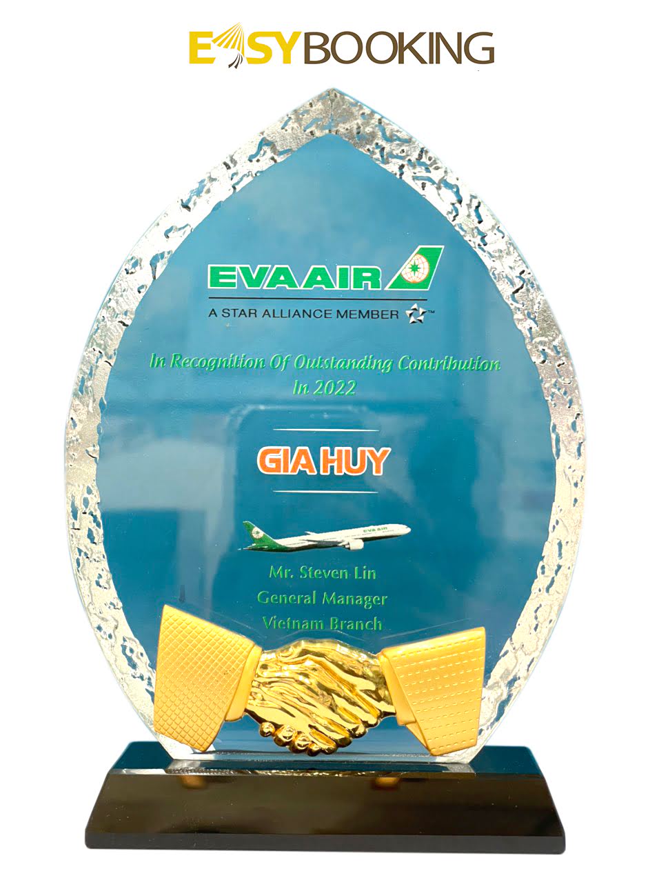 Gia Huy được vinh dự nhận được giải thưởng Đại lý của năm 2022 từ hãng hàng không Eva Air