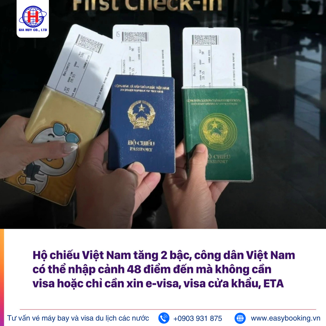 Hộ chiếu Việt Nam tăng 2 bậc trên bảng xếp hạng toàn cầu!