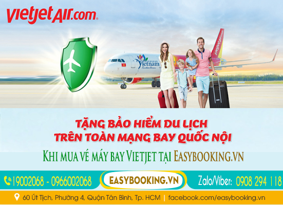 Tặng bảo hiểm du lịch khi mua vé máy bay tại easybooking.vn