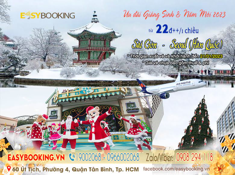 Siêu ưu đãi mùa Giáng Sinh và Năm Mới 2023 vé đi Hàn Quốc chỉ từ 22usd | Air Premia