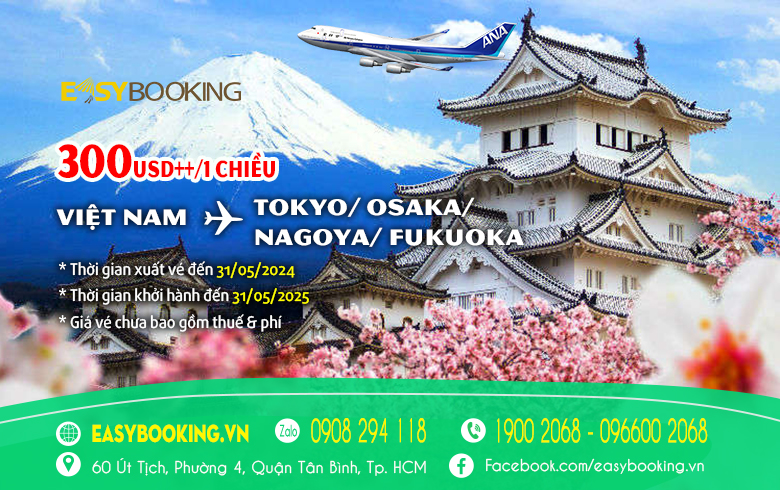 Giá vé đặc biệt đi Nhật dành cho du học - lao động từ 300usd từ tháng 12-2023 | All Nippon Airlines
