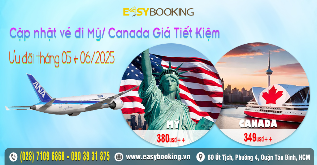 Cập nhật mới nhất vé máy bay đi Mỹ - Canada giá tiết kiệm - All Nippon Airlines - United Airlines