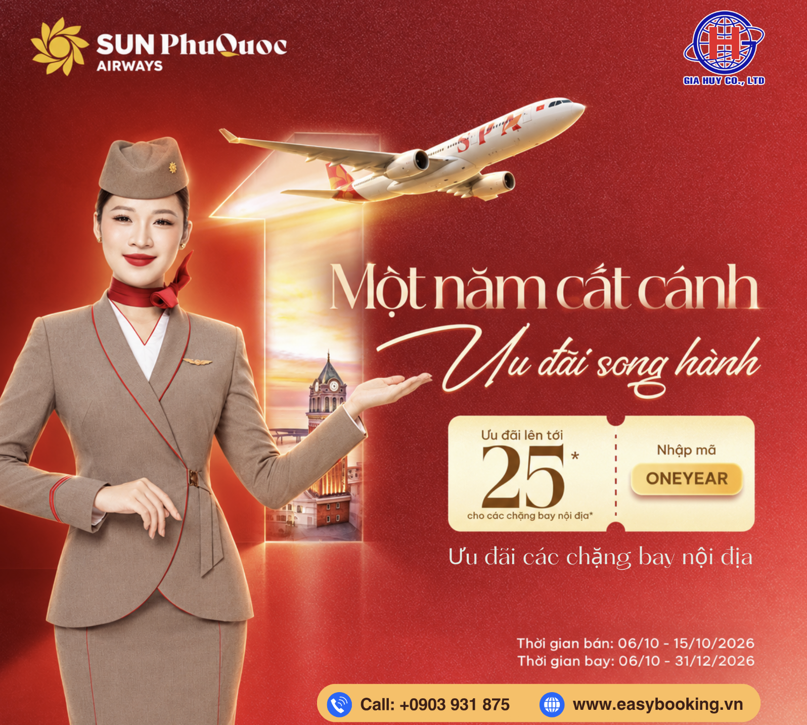 MỘT NĂM CẤT CÁNH – ƯU ĐÃI SONG HÀNH CÙNG SUN PHUQUOC AIRWAYS 💛