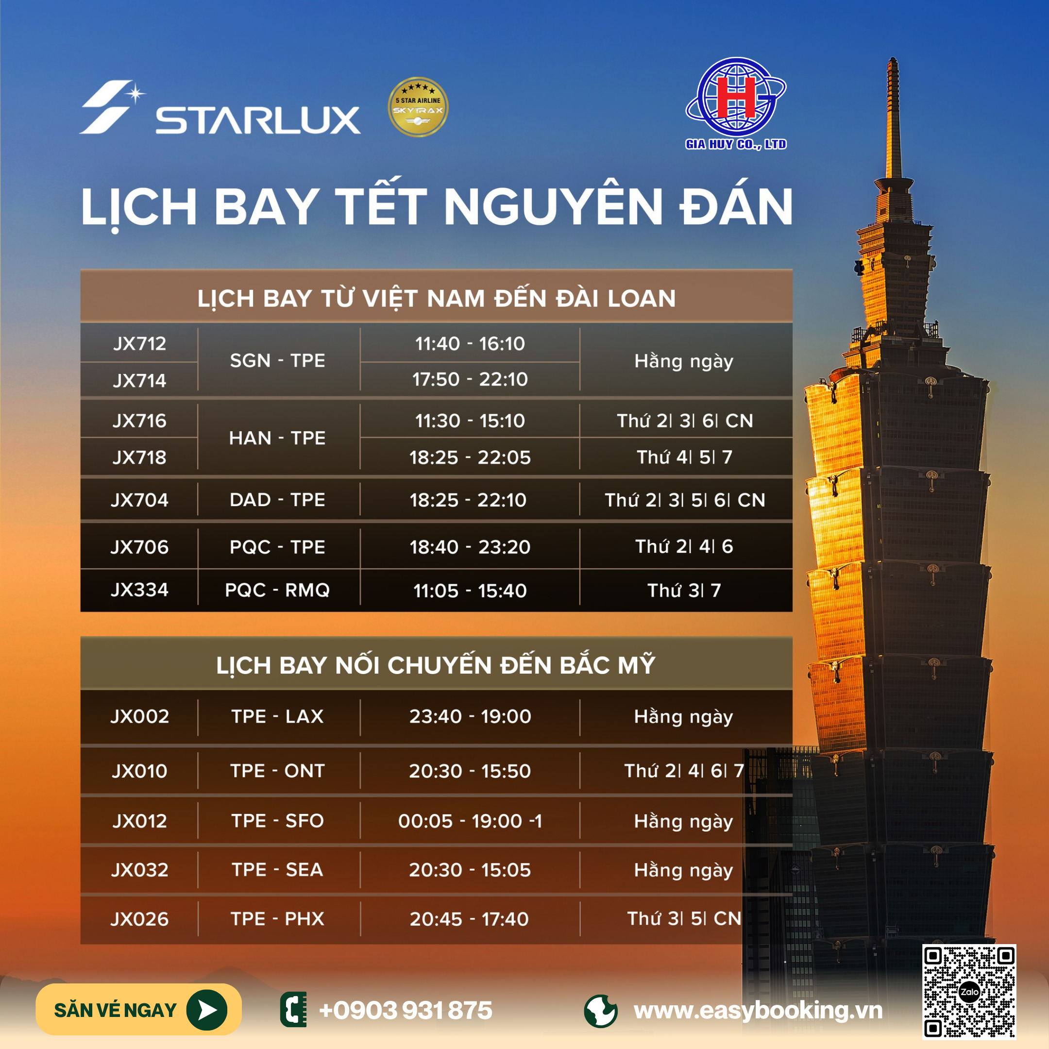  STARLUX CẬP NHẬT LỊCH BAY XUÂN ĐẦU NĂM 2026