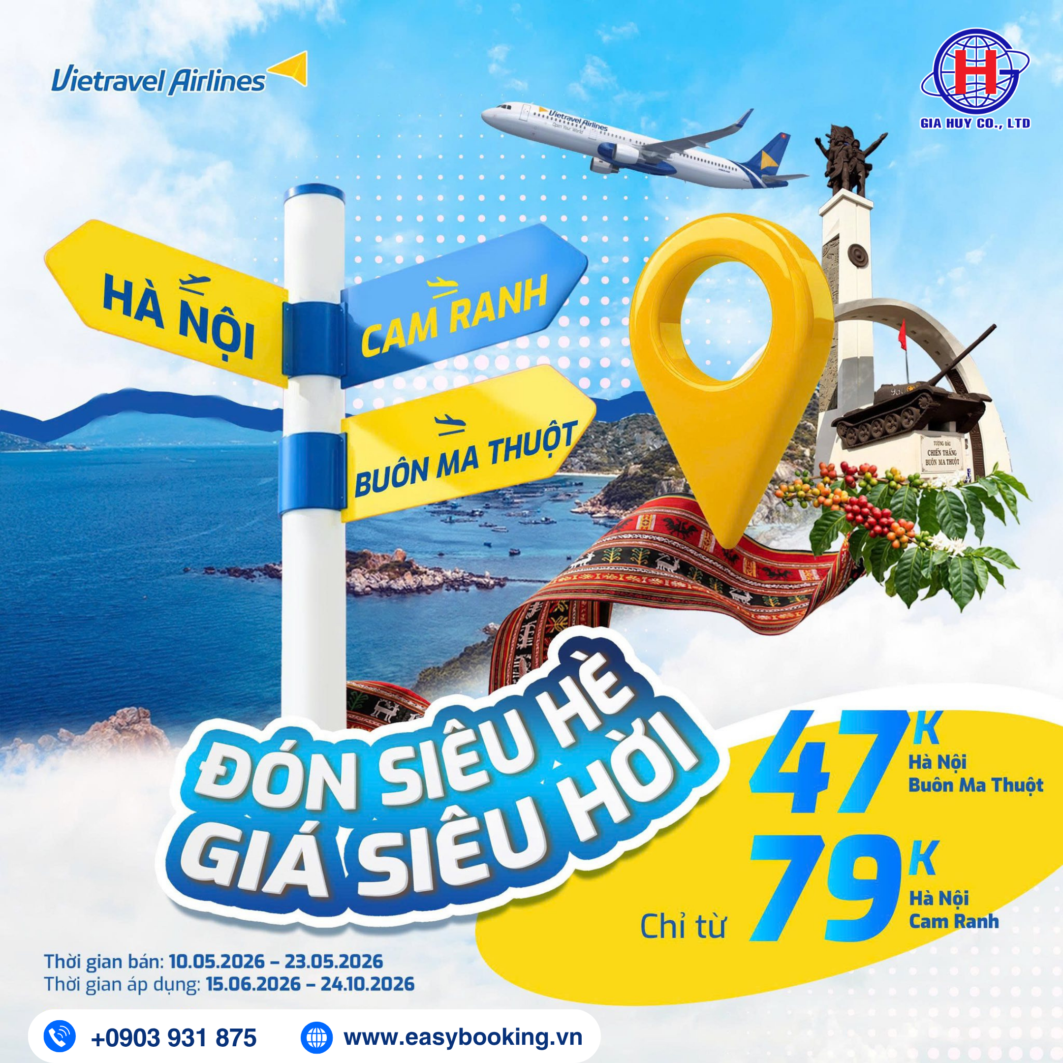 KHỞI ĐỘNG HÀNH TRÌNH KHÁM PHÁ HÈ 2026 CÙNG VIETTRAVEL AIRLINES CHỈ TỪ 47K