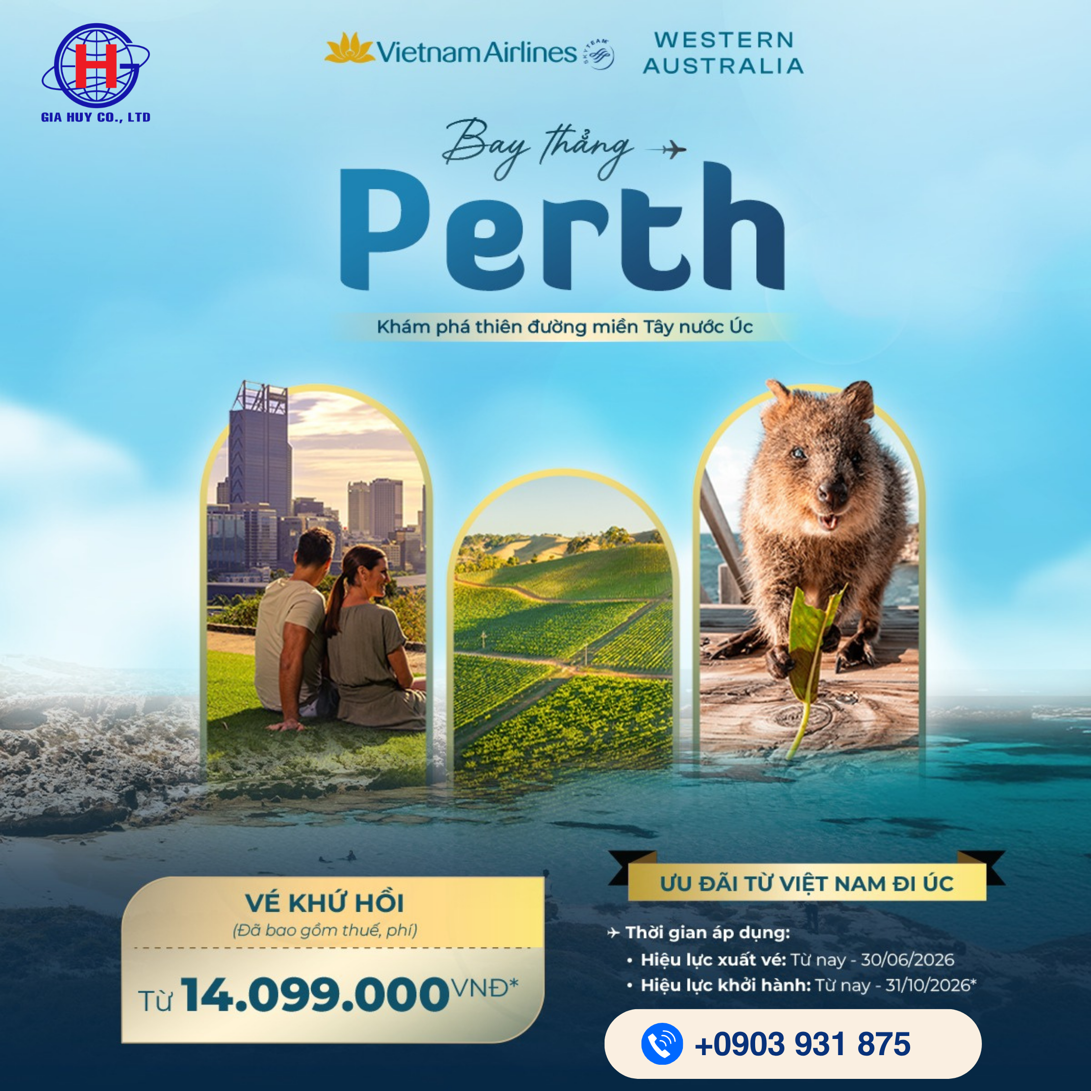 ƯU ĐÃI TỐT CHO HÀNH TRÌNH VIỆT NAM - PERTH, ÚC 