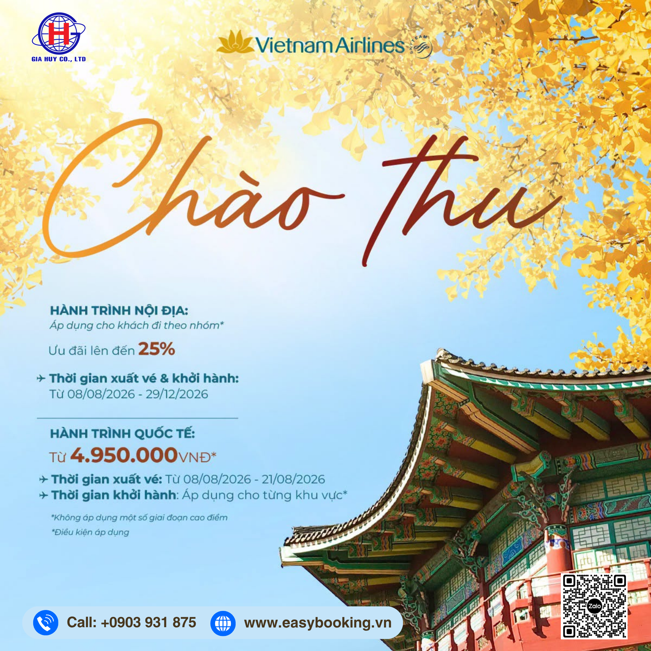 CHÀO THU 2026 - VI VU NGÀN ƯU ĐÃI CÙNG VIETNAM AIRLINES