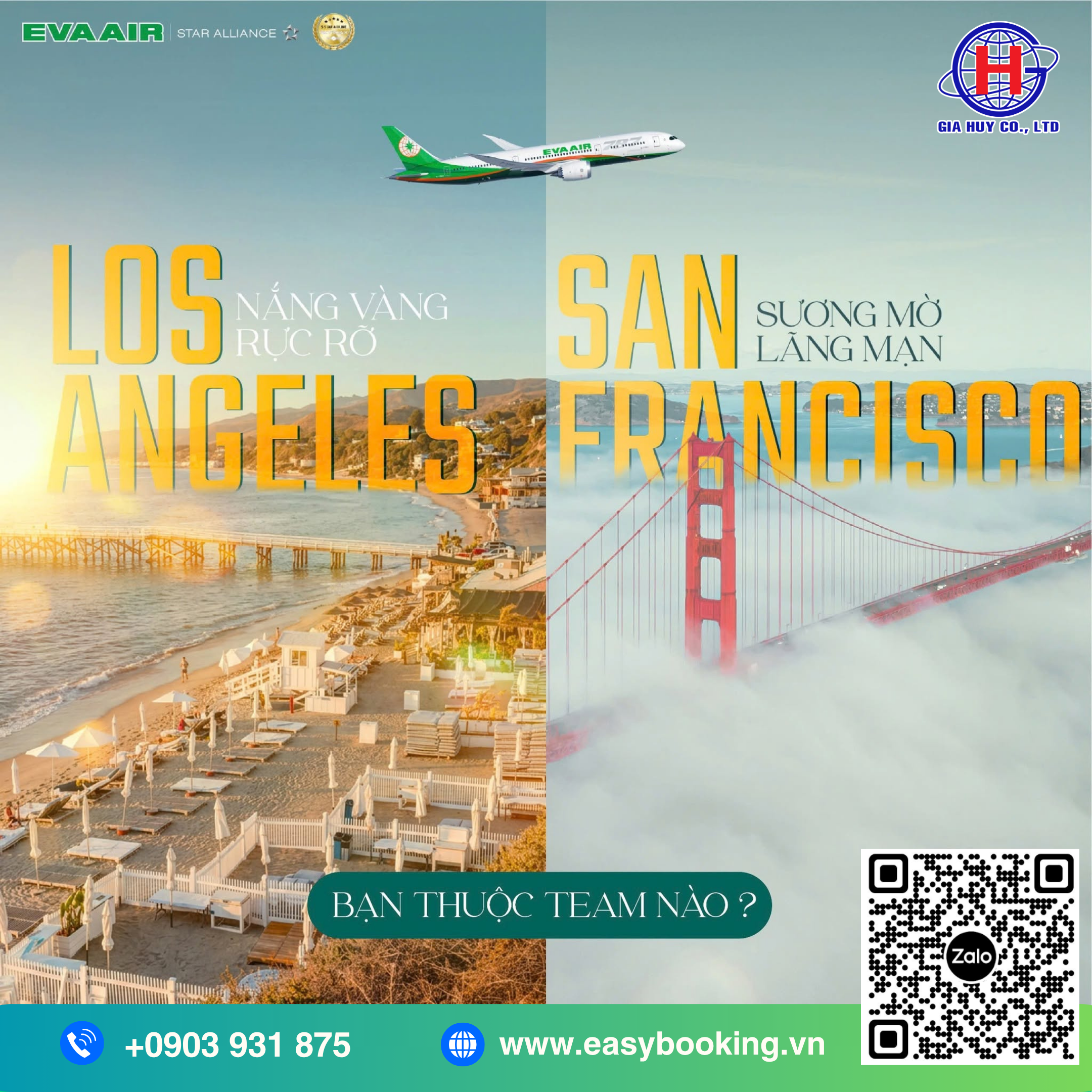 LỊCH HÀNH TRÌNH BAY ĐẾN LOS ANGELES & SAN FRANCISCO