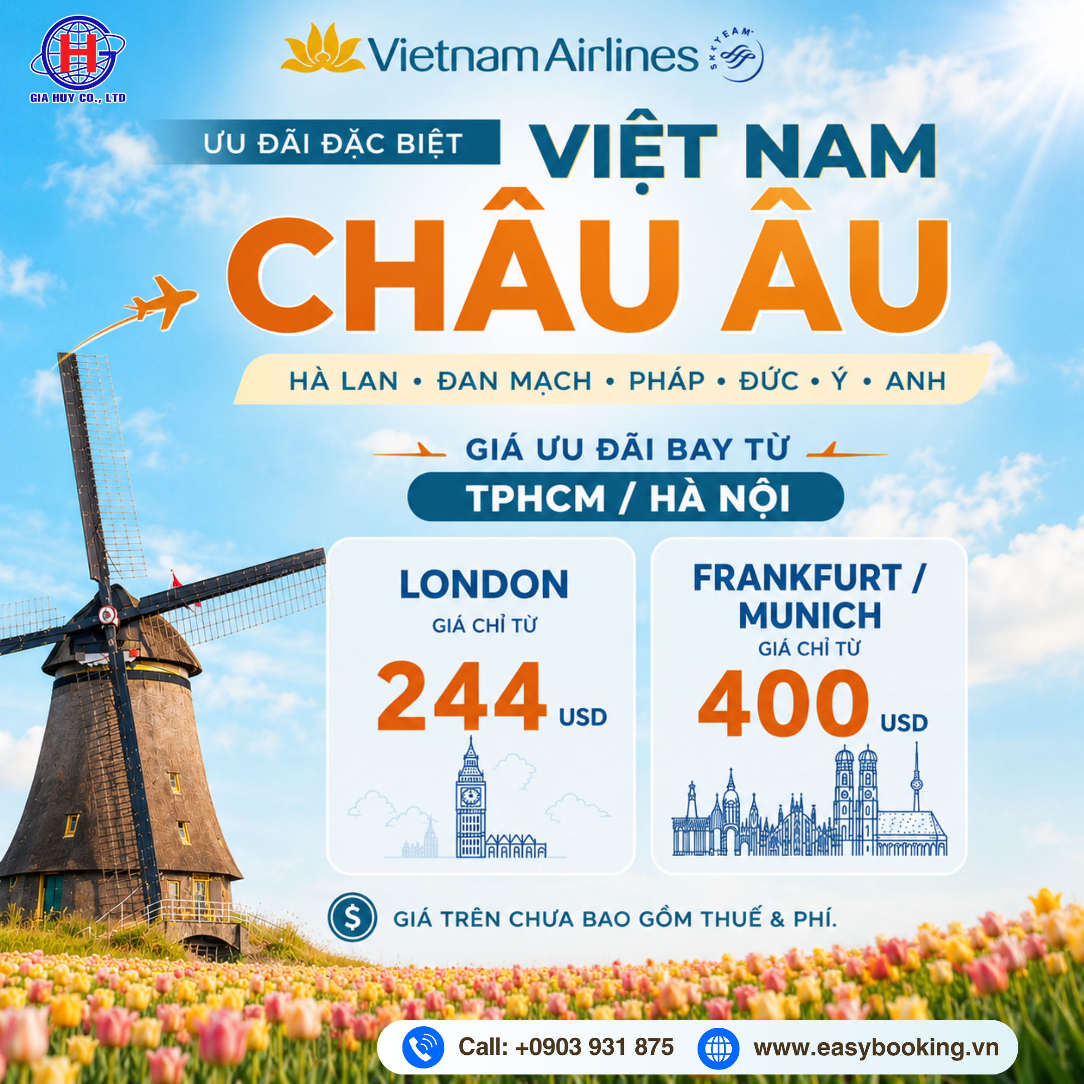 VIETNAM AIRLINES – ƯU ĐÃI ĐẶC BIỆT BAY CHÂU ÂU 🇬🇧🇩🇪