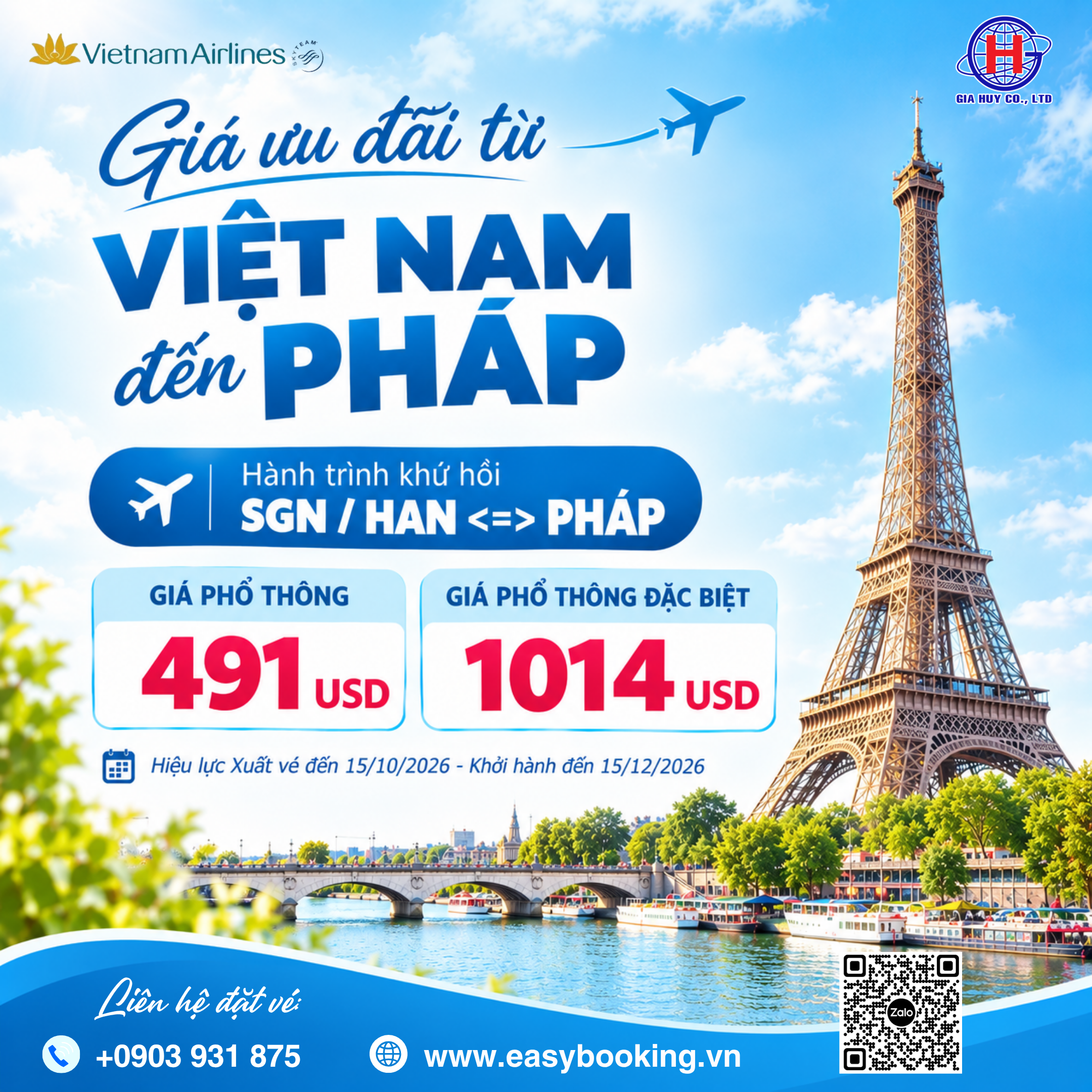 GIÁ ƯU ĐÃI TỪ VIỆT NAM ĐẾN PHÁP