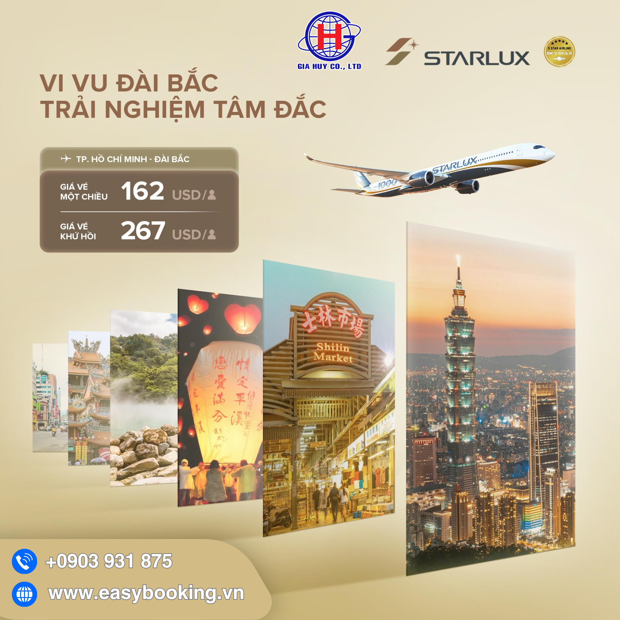 VI VU ĐÀI BẮC - KHỞI HÀNH TỪ TP. HỒ CHÍ MINH, GIÁ CHỈ TỪ 162 USD