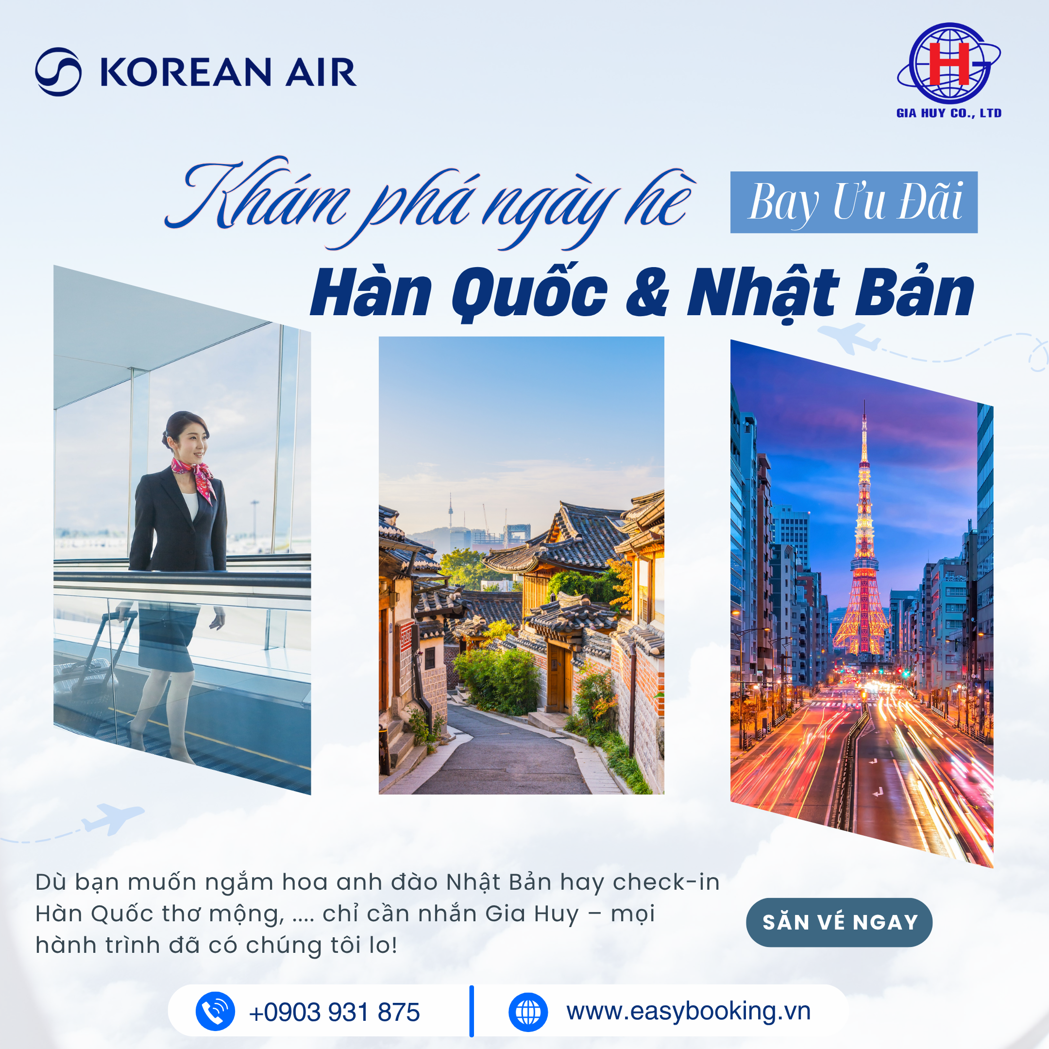  SĂN VÉ BAY NHẬT – HÀN MÙA HÈ 2026