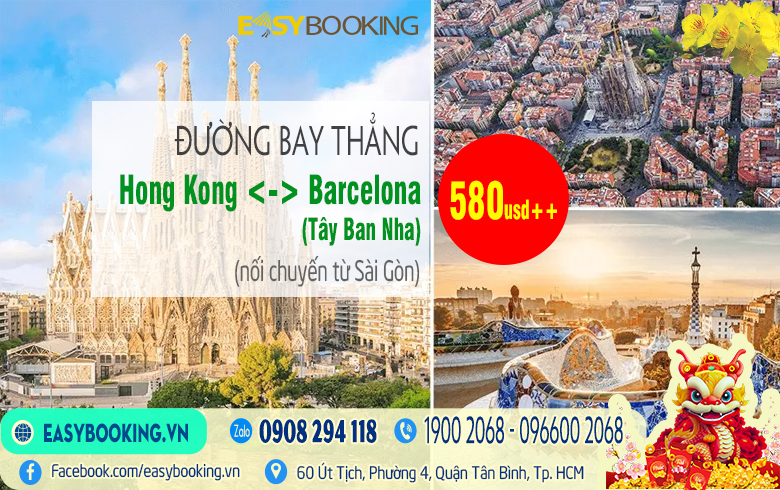Mở lại đường bay thẳng Hong Kong đi Barcelona - Tây Ban Nha nối chuyến Việt Nam | Cathay Pacific