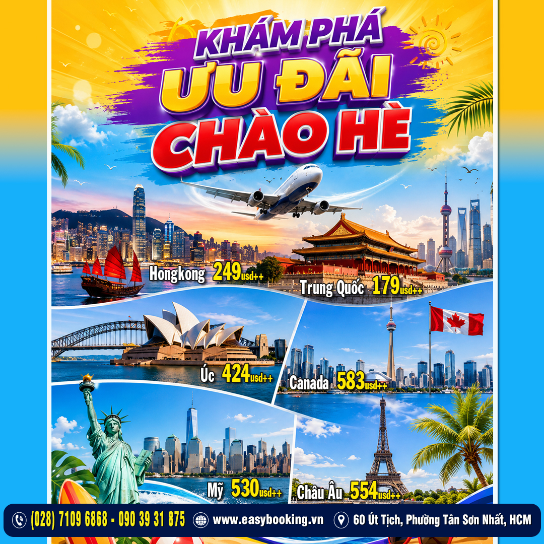Ưu đãi chào hè cùng Cathay Pacific bay khắp năm châu từ 127usd - Xem ngay giá tốt tại Easybooking