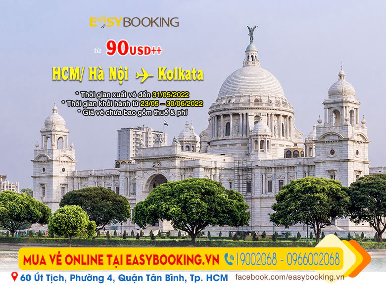 Vé máy bay đi Kolkata Ấn Độ 05-2022 | Indigo Airlines