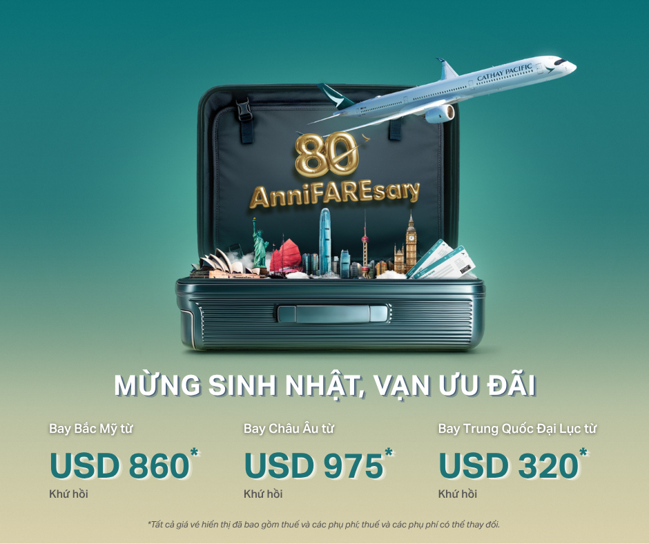 Cathay Pacific tưng bừng ƯU ĐÃI đường bay Châu Úc, Philippines, Nhật và Hàn Quốc