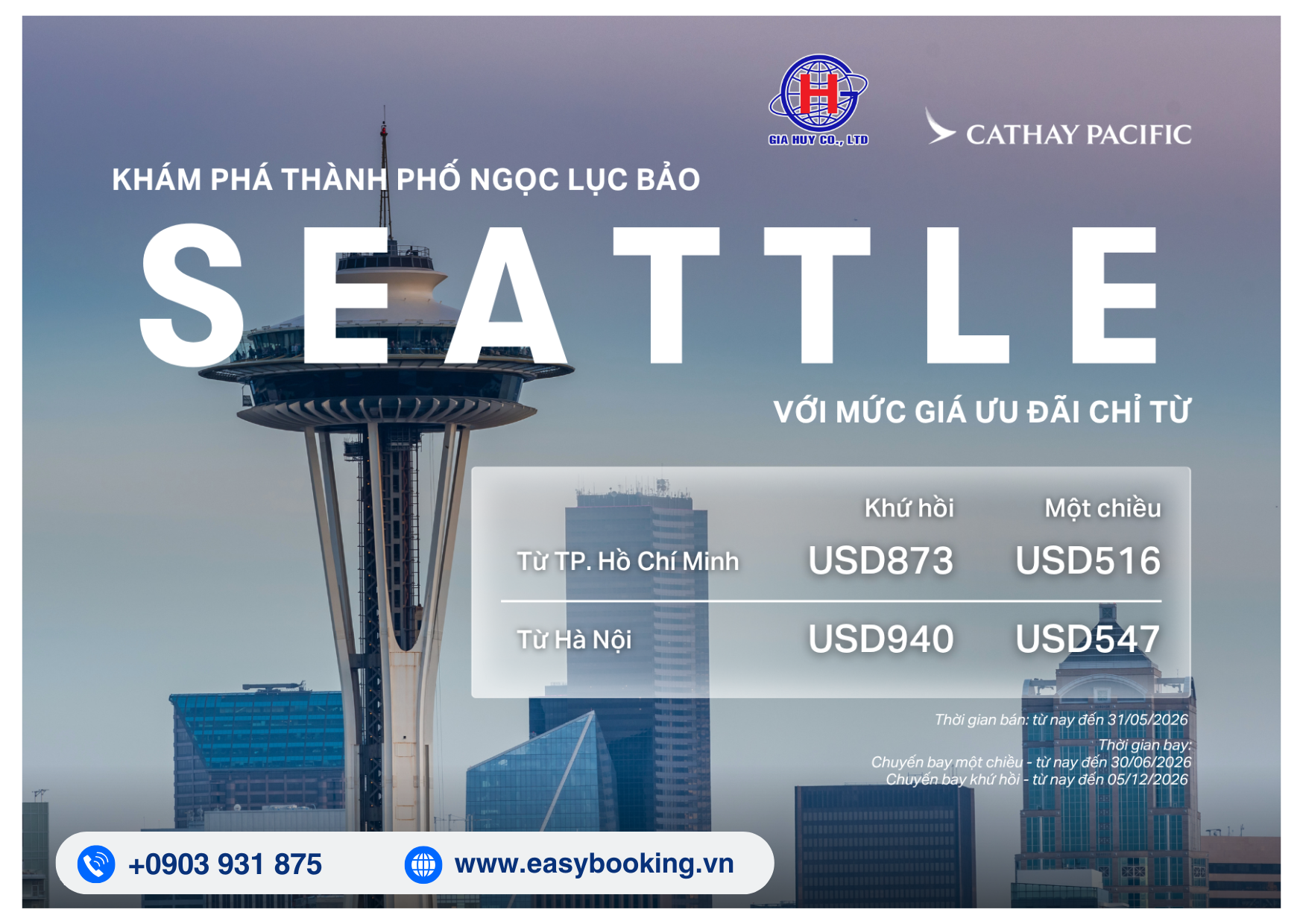 ƯU ĐÃI ĐẶC BIỆT THÁNG 5 BAY MỸ CÙNG CATHAY PACIFIC 
