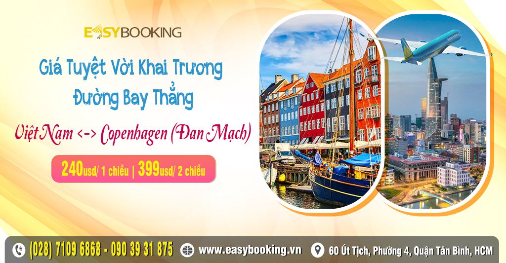 Bay thẳng Việt Nam - Đan Mạch - giá tuyệt vời từ 240usd - Vietnam Airlines