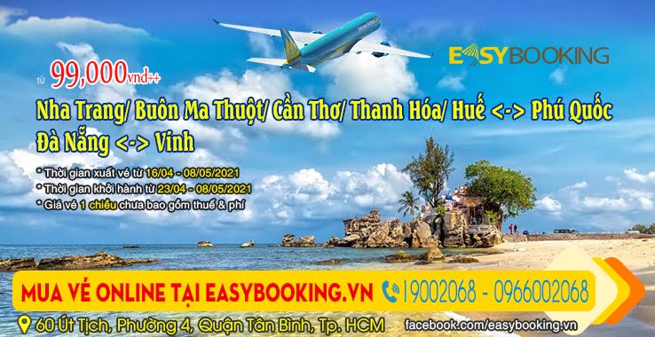 Cơ hội mua vé máy bay đi Phú Quốc giá 99k tháng 04 - 05-2021 | Vietnam Airlines