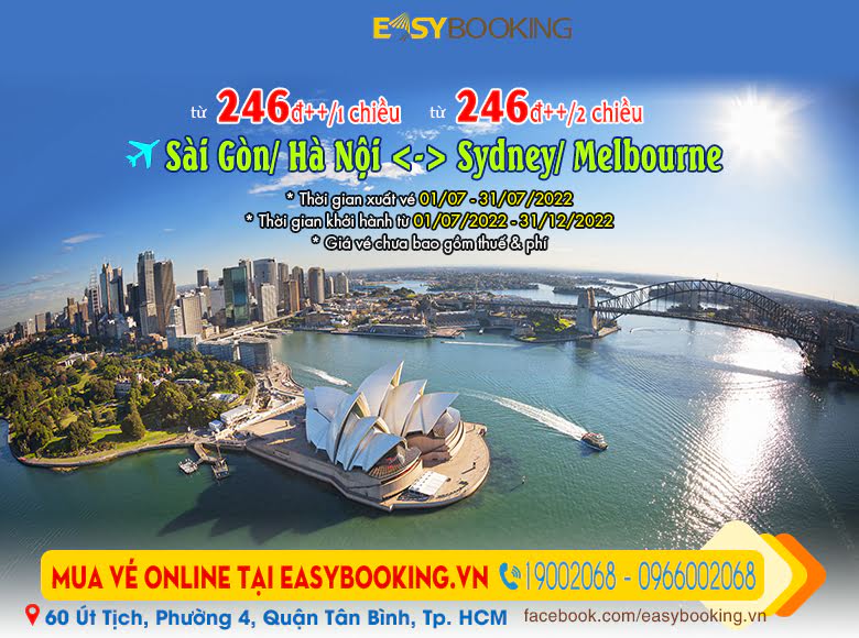 Tháng 7-2022 Ưu đãi Vé Máy Bay đi Úc giá từ 246usd | Vietnam Airlines