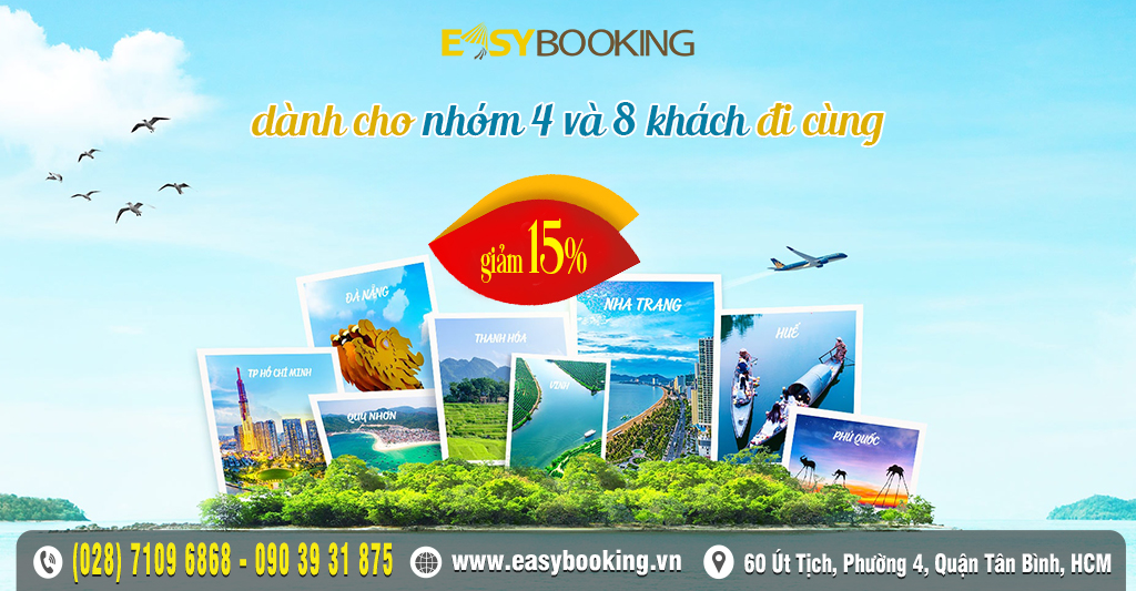 giảm 15 phần trăm giá vé nội địa dành cho nhóm 4 và 8 khách đi cùng nhau - Vietnam Airlines