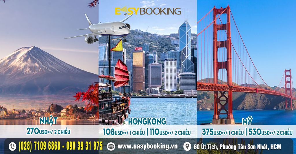 Nhanh tay chớp vé rẻ bay đi Nhật - Hongkong - Mỹ - Vietnam Airlines - United Airlines - All Nippon Airlines