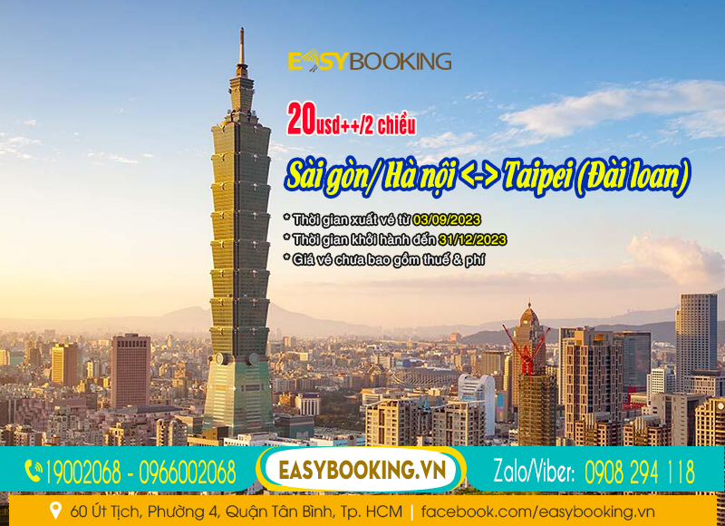 Siêu rẻ Vé máy bay đi Đài Loan chỉ từ 20usd tháng 8 và 9 | Vietnam Airlines