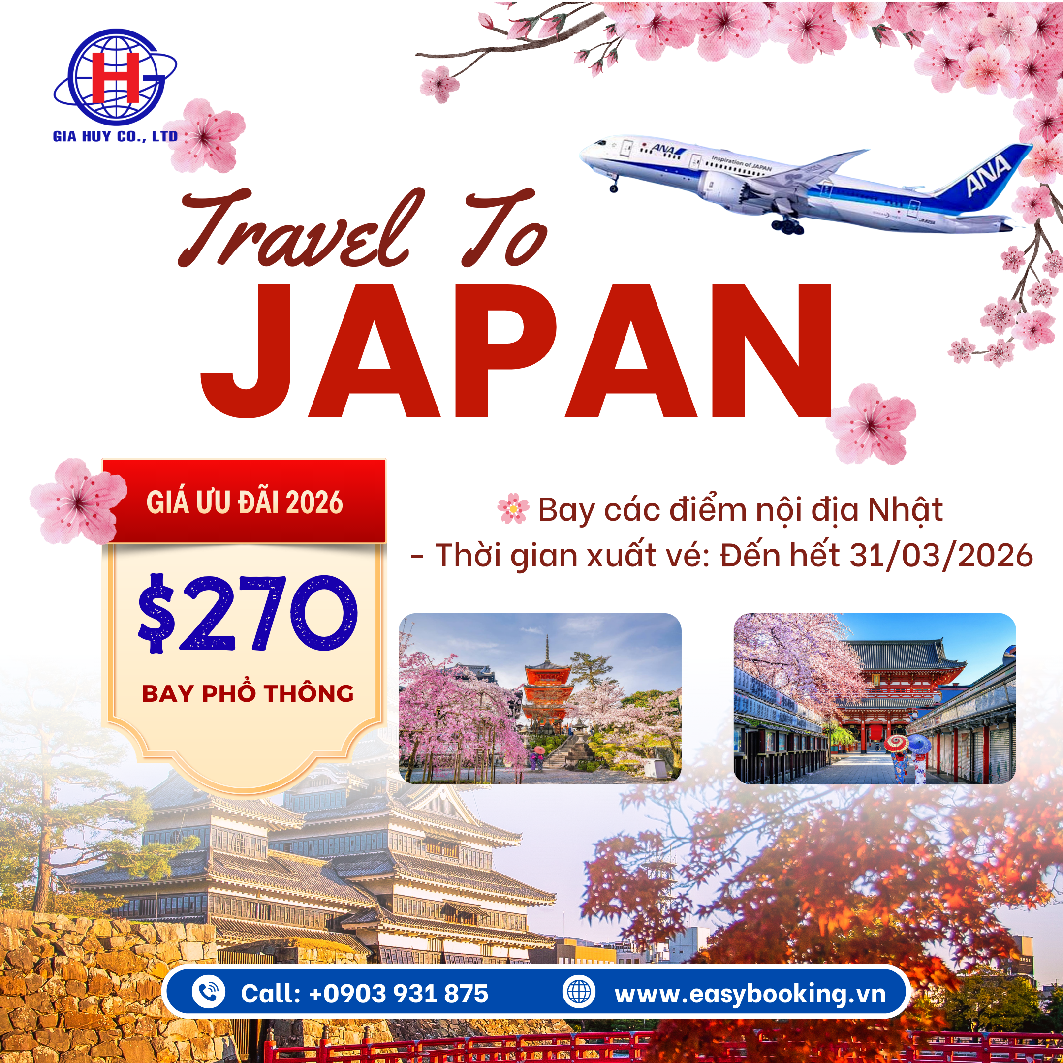  ANA – CẬP NHẬT GIÁ KHUYẾN MÃI ĐI NHẬT BẢN 2026