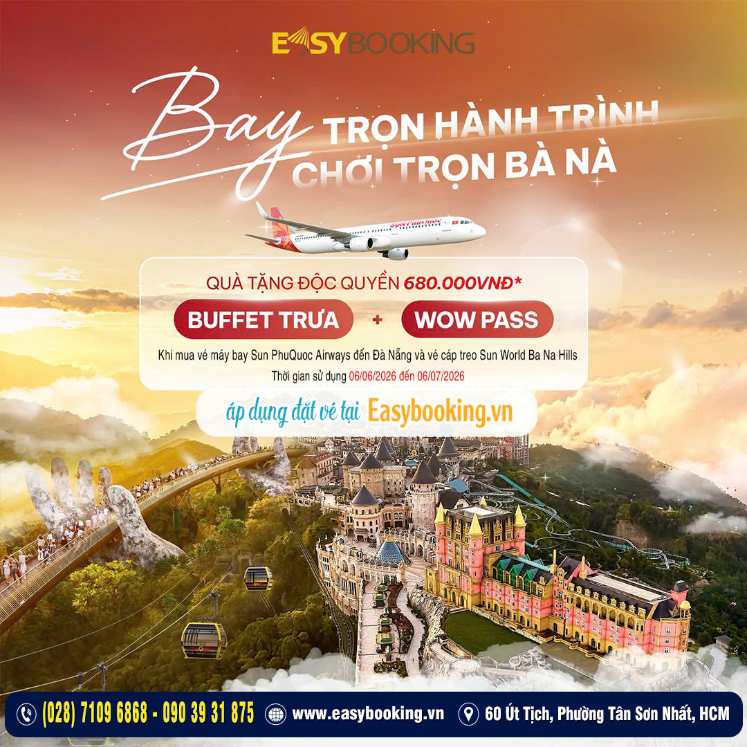 BAY SUN PHUQUOC AIRWAYS ĐẾN ĐÀ NẴNG, NHẬN COMBO QUÀ TẶNG TRỊ GIÁ 680.000VNĐ